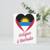 Carte Postale Coeur du drapeau d'Antigua-et-Barbuda (Debout devant)