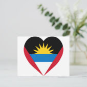 Carte Postale Coeur du drapeau d'Antigua-et-Barbuda (Debout devant)