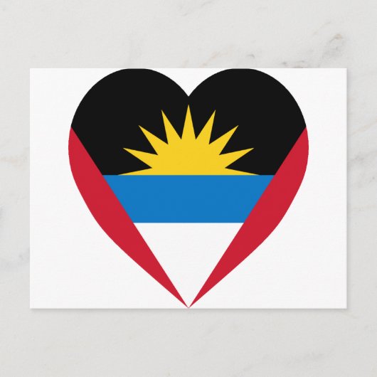 Carte Postale Coeur du drapeau d'Antigua-et-Barbuda (Devant)