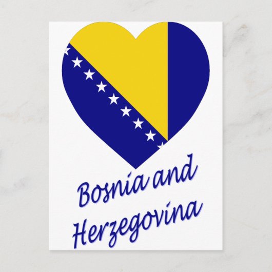 Carte Postale Coeur du drapeau de Bosnie-Herzégovine (Devant)