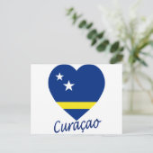Carte Postale Coeur du drapeau de Curaçao (Debout devant)