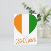 Carte Postale Coeur du drapeau de la Côte d'Ivoire (Debout devant)