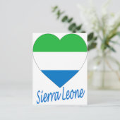 Carte Postale Coeur du drapeau de la Sierra Leone (Debout devant)