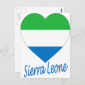 Carte Postale Coeur du drapeau de la Sierra Leone (Devant / Derrière)