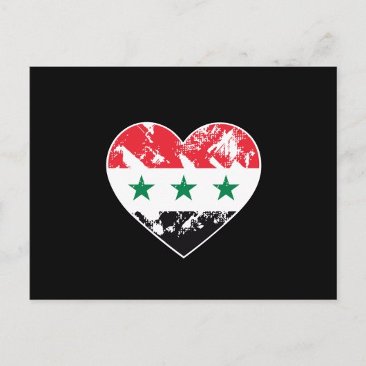 Carte Postale Coeur du drapeau de l'Irak (Devant)