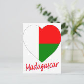Carte Postale Coeur du drapeau de Madagascar (Debout devant)