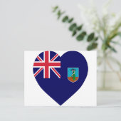 Carte Postale Coeur du drapeau de Montserrat (Debout devant)
