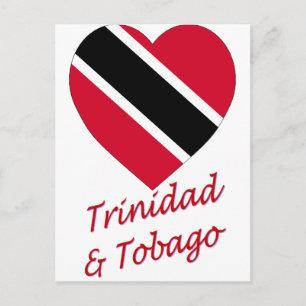 Carte Postale Coeur du drapeau de Trinité-et-Tobago