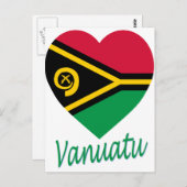 Carte Postale Coeur du drapeau de Vanuatu (Devant / Derrière)