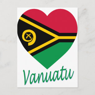 Carte Postale Coeur du drapeau de Vanuatu