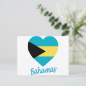 Carte Postale Coeur du drapeau des Bahamas (Debout devant)