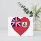 Carte Postale Coeur du drapeau des Bermudes (Debout devant)