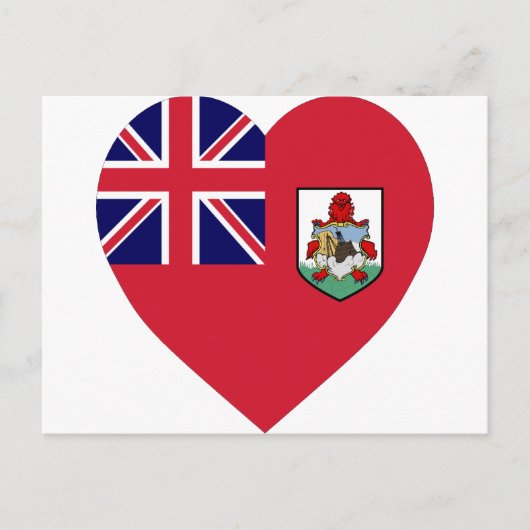 Carte Postale Coeur du drapeau des Bermudes (Devant)