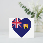 Carte Postale Coeur du drapeau des îles Turks et Caïques (Debout devant)