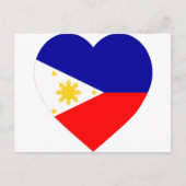 Carte Postale Coeur du drapeau des Philippines (Devant)