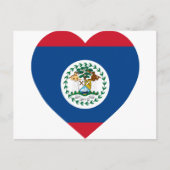 Carte Postale Coeur du drapeau du Belize (Devant)