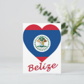 Carte Postale Coeur du drapeau du Belize (Debout devant)