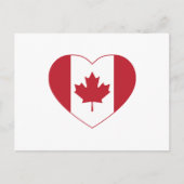 Carte postale Coeur du drapeau du Canada (Devant)