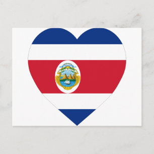 Carte Postale Coeur du drapeau du Costa Rica