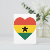 Carte Postale Coeur du drapeau du Ghana (Debout devant)