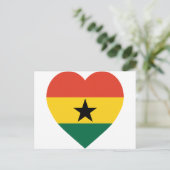 Carte Postale Coeur du drapeau du Ghana (Debout devant)
