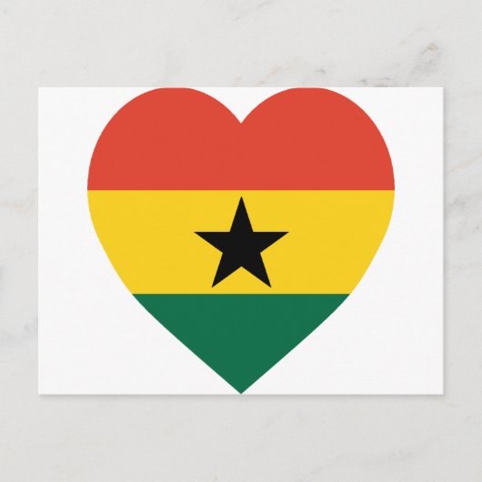 Carte Postale Coeur du drapeau du Ghana (Devant)