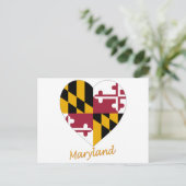 Carte Postale Coeur du drapeau du Maryland (Debout devant)