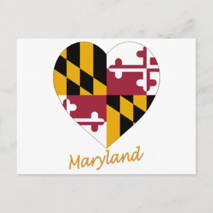 Carte Postale Coeur du drapeau du Maryland