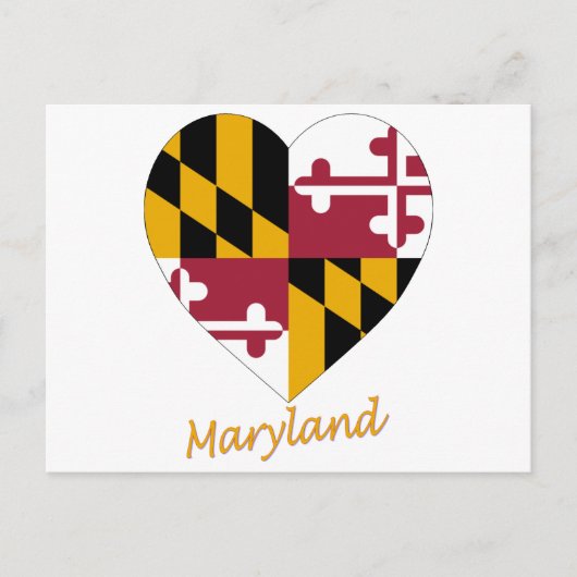 Carte Postale Coeur du drapeau du Maryland (Devant)