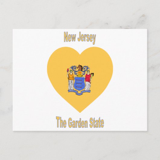 Carte Postale Coeur du drapeau du New Jersey (Devant)