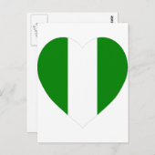 Carte Postale Coeur du drapeau du Nigeria (Devant / Derrière)