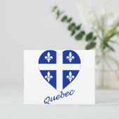 Carte Postale Coeur du drapeau du Québec avec nom (Debout devant)
