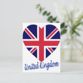 Carte Postale Coeur du drapeau du Royaume-Uni (Debout devant)