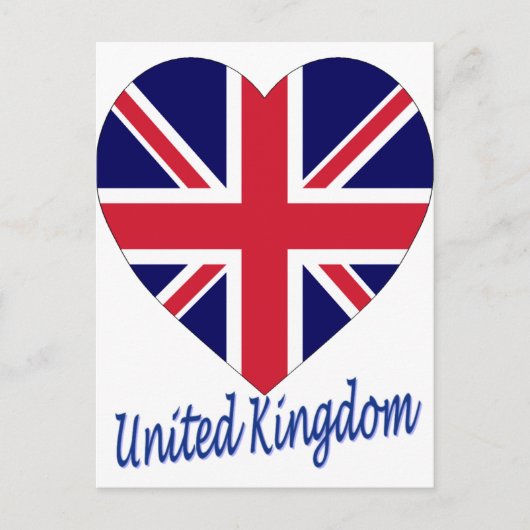 Carte Postale Coeur du drapeau du Royaume-Uni (Devant)