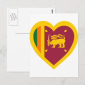 Carte Postale Coeur du drapeau du Sri Lanka (Devant / Derrière)