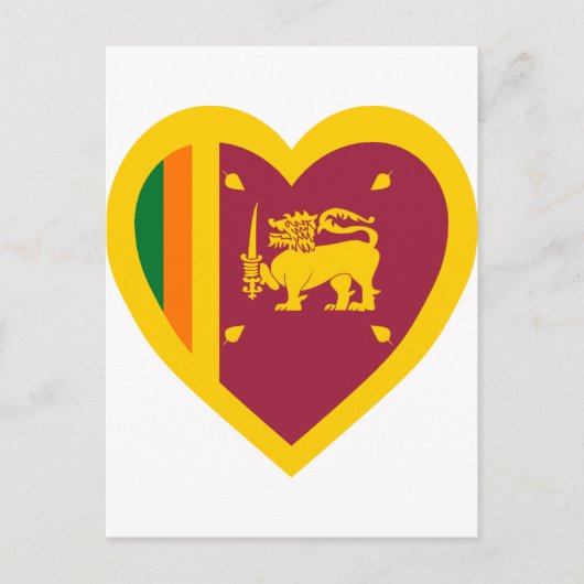 Carte Postale Coeur du drapeau du Sri Lanka (Devant)