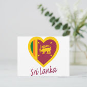 Carte Postale Coeur du drapeau du Sri Lanka (Debout devant)