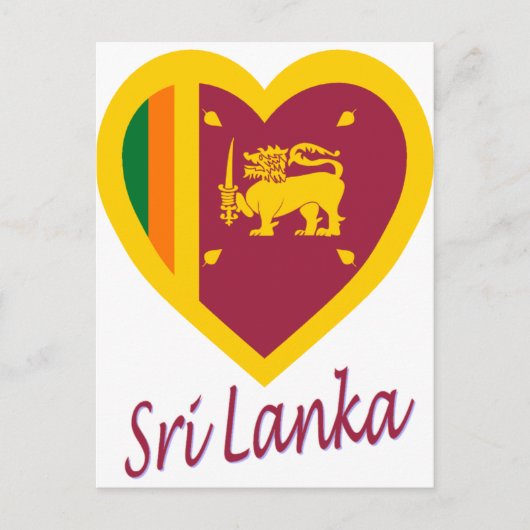 Carte Postale Coeur du drapeau du Sri Lanka (Devant)