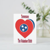 Carte Postale Coeur du drapeau du Tennessee (Debout devant)
