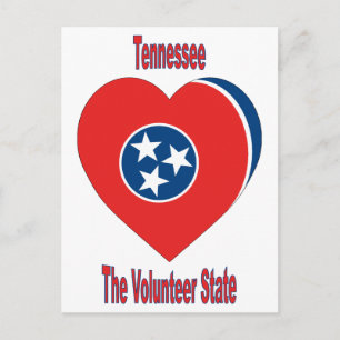 Carte Postale Coeur du drapeau du Tennessee