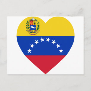 Carte Postale Coeur du drapeau du Venezuela