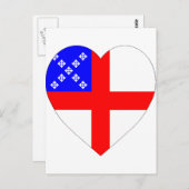 Carte Postale Coeur du drapeau épiscopal (Devant / Derrière)