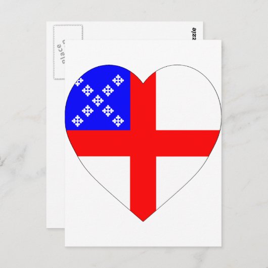 Carte Postale Coeur du drapeau épiscopal (Devant / Derrière)