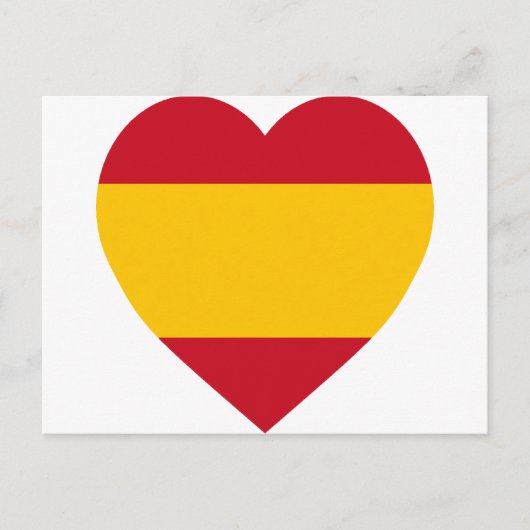 Carte Postale Coeur du drapeau espagnol (Devant)