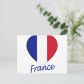 Carte Postale Coeur du drapeau français (Debout devant)