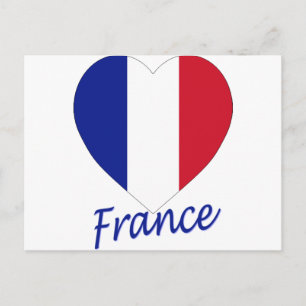 Carte Postale Coeur du drapeau français