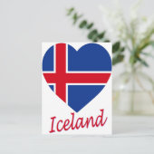 Carte Postale Coeur du drapeau islandais (Debout devant)