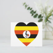 Carte Postale Coeur du drapeau ougandais (Debout devant)