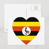 Carte Postale Coeur du drapeau ougandais (Devant / Derrière)
