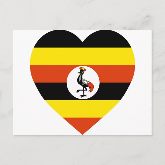 Carte Postale Coeur du drapeau ougandais (Devant)